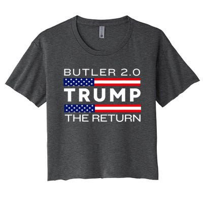 Trump Returns Butler Rally Fight Trump Elon Butler Rally 2.0 Women's Crop Top Tee