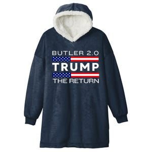 Trump Returns Butler Rally Fight Trump Elon Butler Rally 2.0 Hooded Wearable Blanket