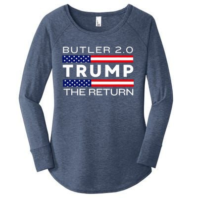 Trump Returns Butler Rally Fight Trump Elon Butler Rally 2.0 Women's Perfect Tri Tunic Long Sleeve Shirt