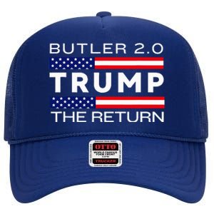 Trump Returns Butler Rally Fight Trump Elon Butler Rally 2.0 High Crown Mesh Back Trucker Hat