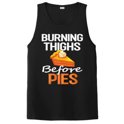 Thanksgiving Running Burning Thighs Before Pies Funny Runner PosiCharge Competitor Tank