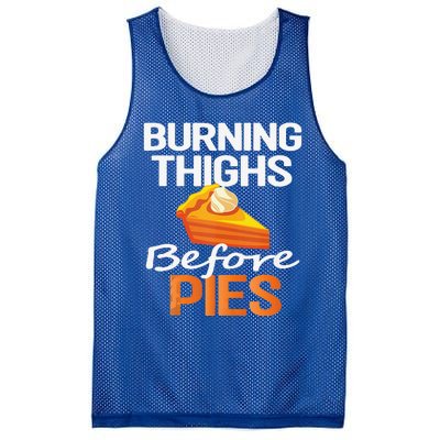 Thanksgiving Running Burning Thighs Before Pies Funny Runner Mesh Reversible Basketball Jersey Tank