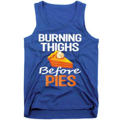 Thanksgiving Running Burning Thighs Before Pies Funny Runner Tank Top