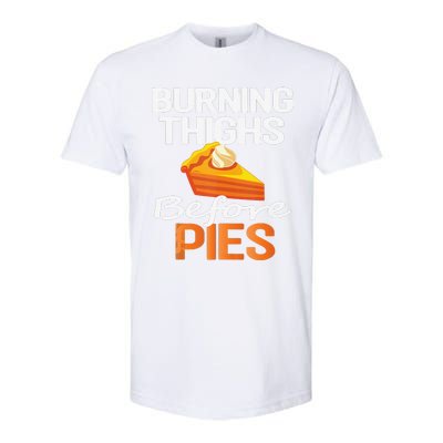 Thanksgiving Running Burning Thighs Before Pies Funny Runner Softstyle® CVC T-Shirt