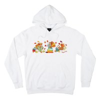 Turkey Reading Books Fall Thanksgiving Teacher Book Lovers Hoodie