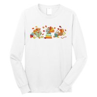 Turkey Reading Books Fall Thanksgiving Teacher Book Lovers Long Sleeve Shirt