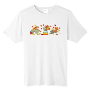 Turkey Reading Books Fall Thanksgiving Teacher Book Lovers Tall Fusion ChromaSoft Performance T-Shirt