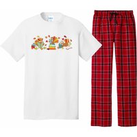 Turkey Reading Books Fall Thanksgiving Teacher Book Lovers Pajama Set