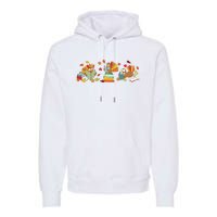 Turkey Reading Books Fall Thanksgiving Teacher Book Lovers Premium Hoodie