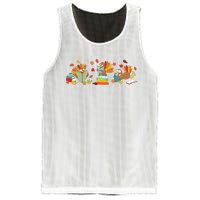 Turkey Reading Books Fall Thanksgiving Teacher Book Lovers Mesh Reversible Basketball Jersey Tank