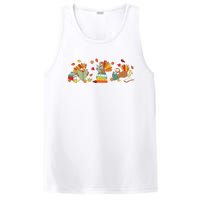 Turkey Reading Books Fall Thanksgiving Teacher Book Lovers PosiCharge Competitor Tank