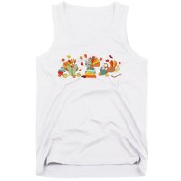 Turkey Reading Books Fall Thanksgiving Teacher Book Lovers Tank Top