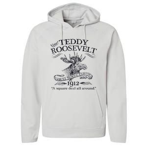 Teddy Roosevelt Bull Moose Party 1912 Presidential Campaign Performance Fleece Hoodie