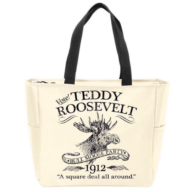 Teddy Roosevelt Bull Moose Party 1912 Presidential Campaign Zip Tote Bag