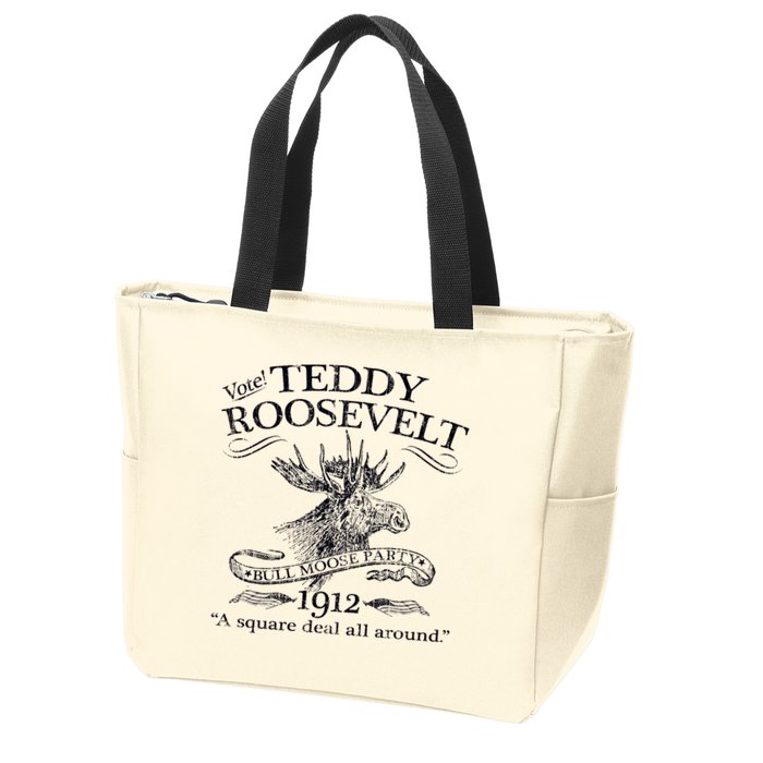 Teddy Roosevelt Bull Moose Party 1912 Presidential Campaign Zip Tote Bag