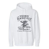 Teddy Roosevelt Bull Moose Party 1912 Presidential Campaign Garment-Dyed Fleece Hoodie