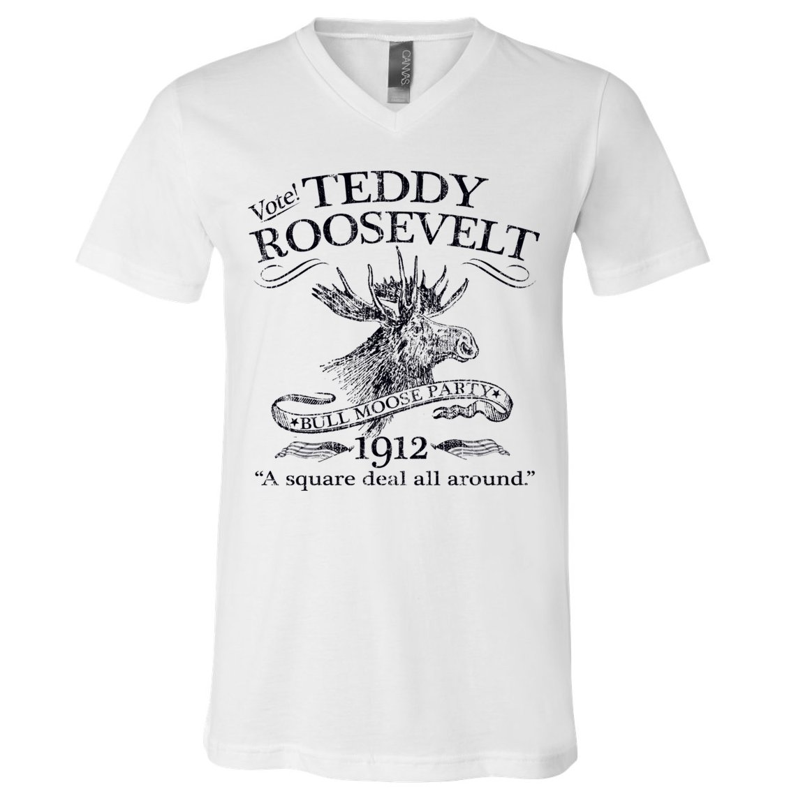 Teddy Roosevelt Bull Moose Party 1912 Presidential Campaign V-Neck T-Shirt
