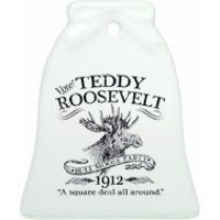 Teddy Roosevelt Bull Moose Party 1912 Presidential Campaign Ceramic Bell Ornament