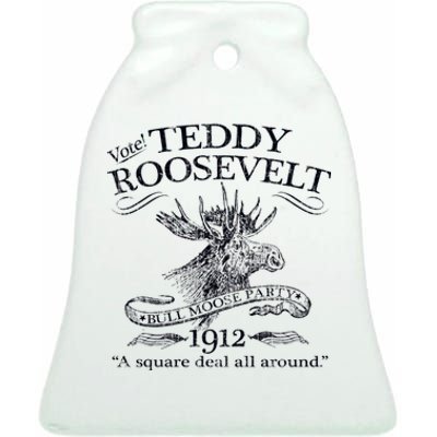 Teddy Roosevelt Bull Moose Party 1912 Presidential Campaign Ceramic Bell Ornament