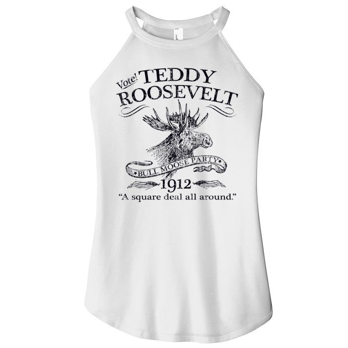 Teddy Roosevelt Bull Moose Party 1912 Presidential Campaign Women's Perfect Tri Rocker Tank