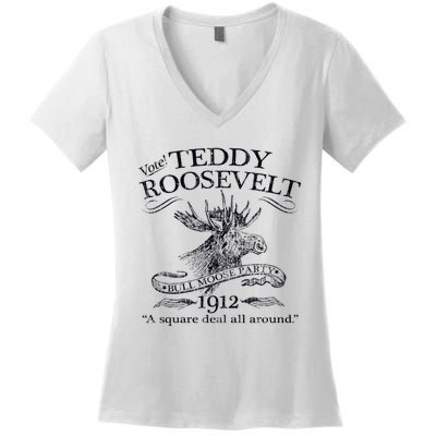 Teddy Roosevelt Bull Moose Party 1912 Presidential Campaign Women's V-Neck T-Shirt