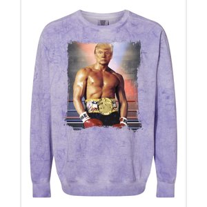 Trump Rocky Boxer Funny Colorblast Crewneck Sweatshirt