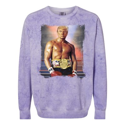 Trump Rocky Boxer Funny Colorblast Crewneck Sweatshirt