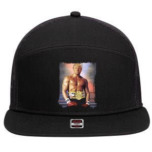 Trump Rocky Boxer Funny 7 Panel Mesh Trucker Snapback Hat