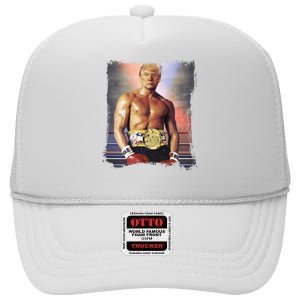 Trump Rocky Boxer Funny High Crown Mesh Back Trucker Hat