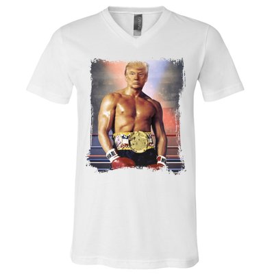 Trump Rocky Boxer Funny V-Neck T-Shirt