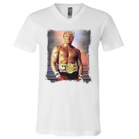 Trump Rocky Boxer Funny V-Neck T-Shirt