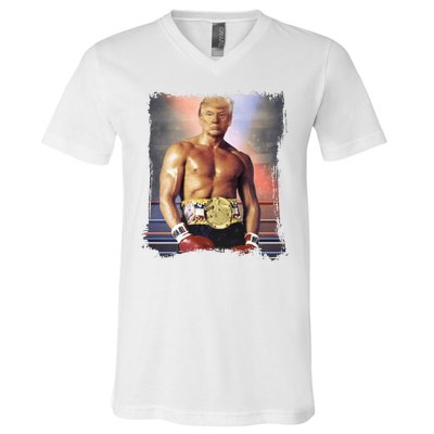 Trump Rocky Boxer Funny V-Neck T-Shirt