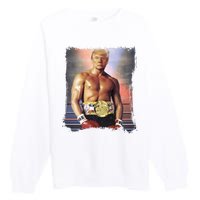 Trump Rocky Boxer Funny Premium Crewneck Sweatshirt