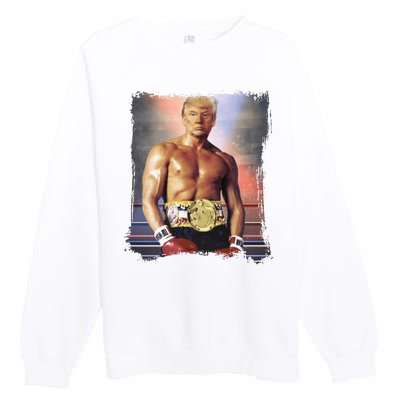 Trump Rocky Boxer Funny Premium Crewneck Sweatshirt