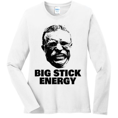 Teddy Roosevelt Big Stick Theodore President Ladies Long Sleeve Shirt