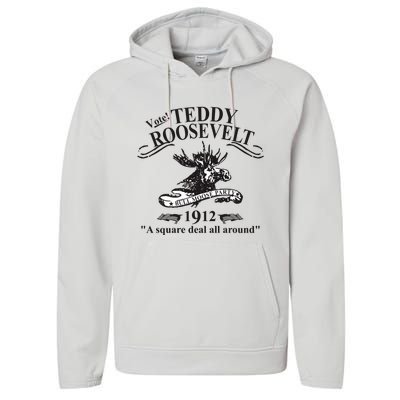 Teddy Roosevelt Bull Moose Party 1912 Presidential Campaign Performance Fleece Hoodie