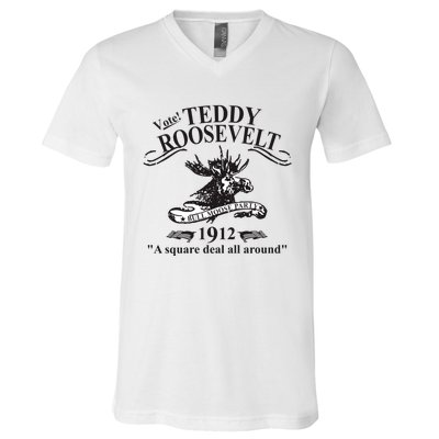 Teddy Roosevelt Bull Moose Party 1912 Presidential Campaign V-Neck T-Shirt