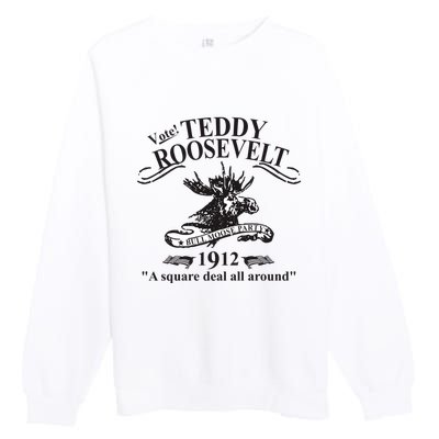 Teddy Roosevelt Bull Moose Party 1912 Presidential Campaign Premium Crewneck Sweatshirt