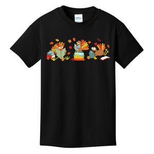 Turkey Reading Books Fall Thanksgiving Teacher Kids T-Shirt