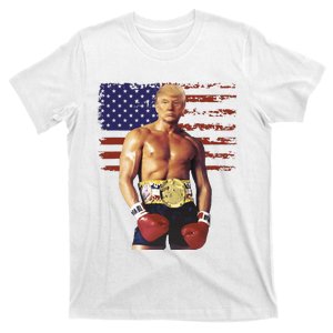 Trump Rocky Boxing Meme Boxer Us Flag Patriot T-Shirt