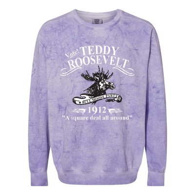 Teddy Roosevelt Bull Moose Party 1912 Presidential Campaign Colorblast Crewneck Sweatshirt