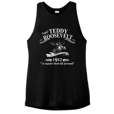 Teddy Roosevelt Bull Moose Party 1912 Presidential Campaign Ladies PosiCharge Tri-Blend Wicking Tank