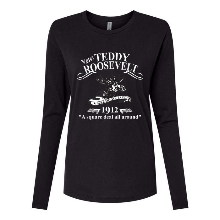 Teddy Roosevelt Bull Moose Party 1912 Presidential Campaign Womens Cotton Relaxed Long Sleeve T-Shirt