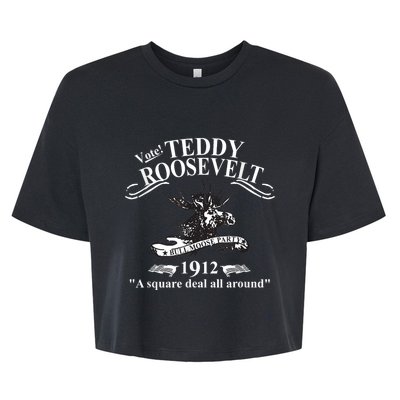 Teddy Roosevelt Bull Moose Party 1912 Presidential Campaign Bella+Canvas Jersey Crop Tee