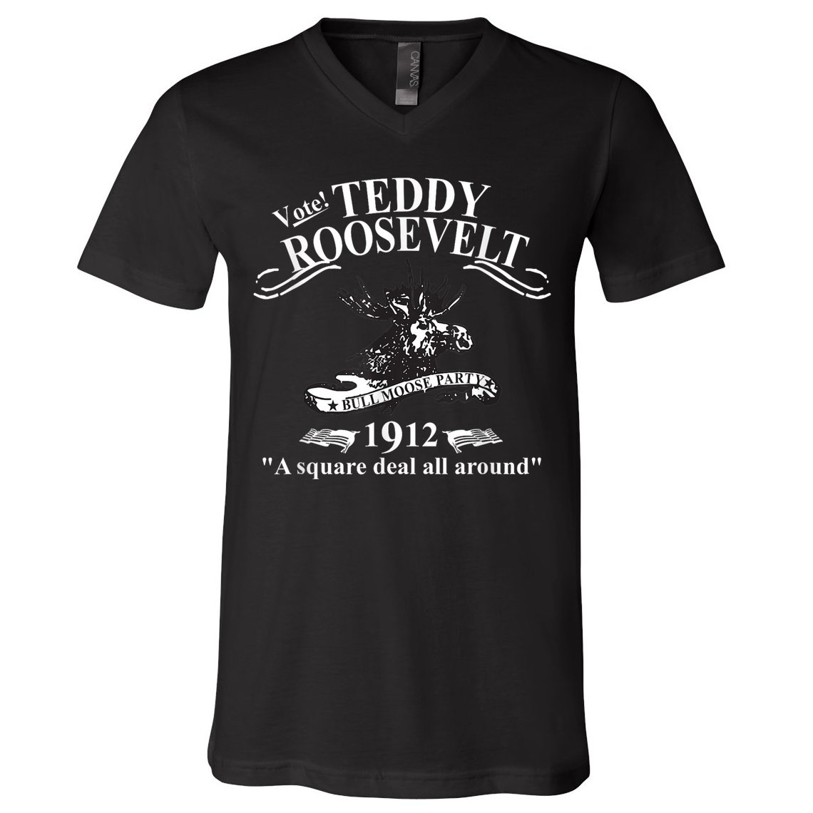 Teddy Roosevelt Bull Moose Party 1912 Presidential Campaign V-Neck T-Shirt