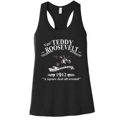 Teddy Roosevelt Bull Moose Party 1912 Presidential Campaign Women's Racerback Tank