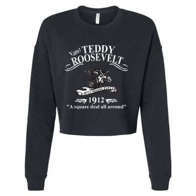 Teddy Roosevelt Bull Moose Party 1912 Presidential Campaign Cropped Pullover Crew