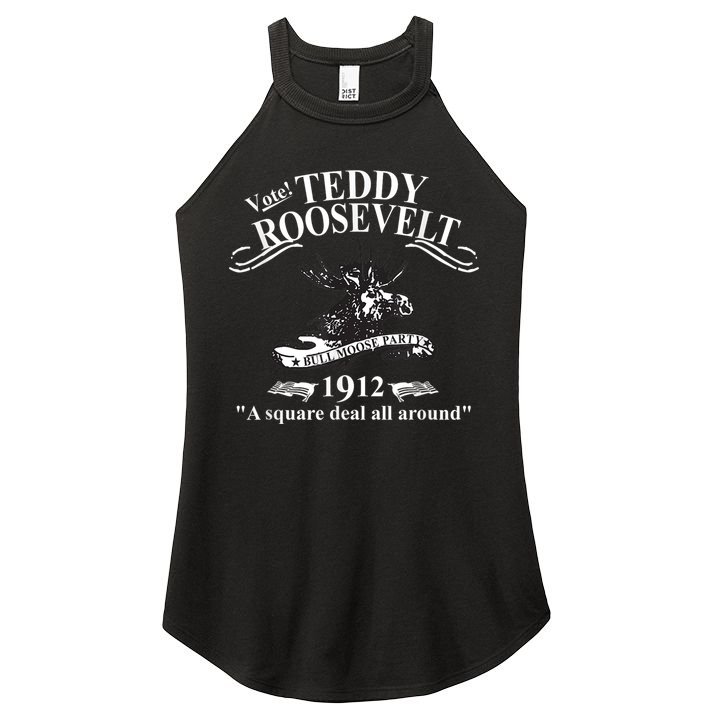 Teddy Roosevelt Bull Moose Party 1912 Presidential Campaign Women's Perfect Tri Rocker Tank