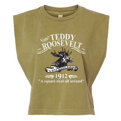 Teddy Roosevelt Bull Moose Party 1912 Presidential Campaign Garment-Dyed Women's Muscle Tee