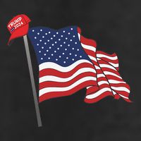 Trump Red Baseball Cap On An American Flag American Pride 7 Panel Mesh Trucker Snapback Hat